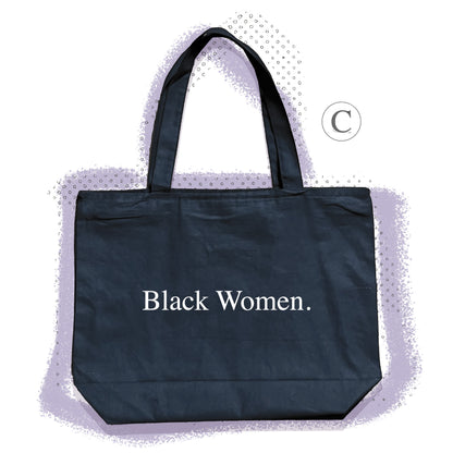 "Black Women" Tote Bag in Black