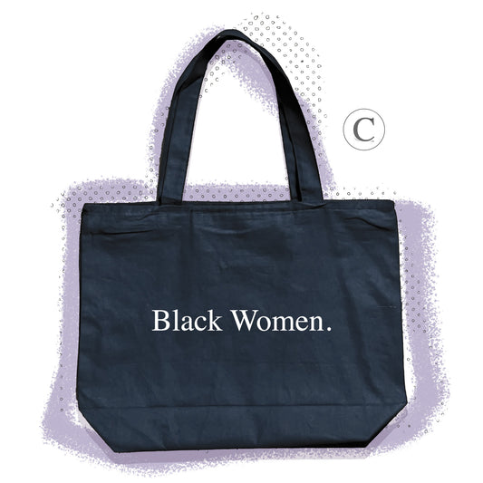 "Black Women" Tote Bag in Black