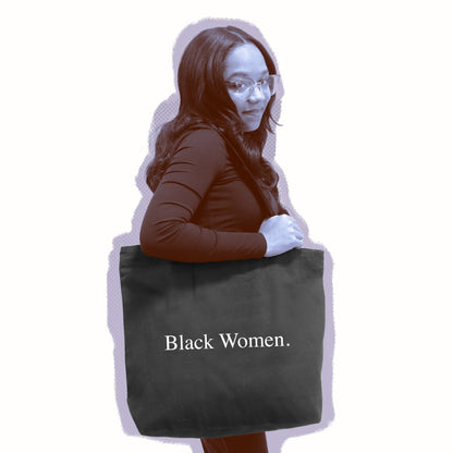 "Black Women" Tote Bag in Black